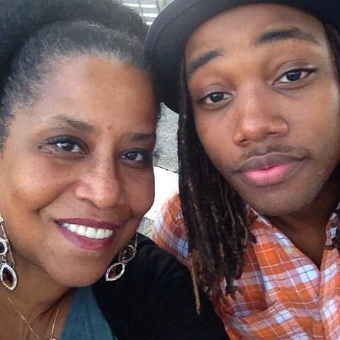 Leon Thomas and his mom